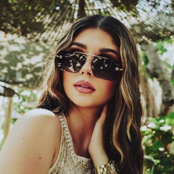 Versace VE2245 10028G Rectangle Sunglasses – Gold/Grey Gradient